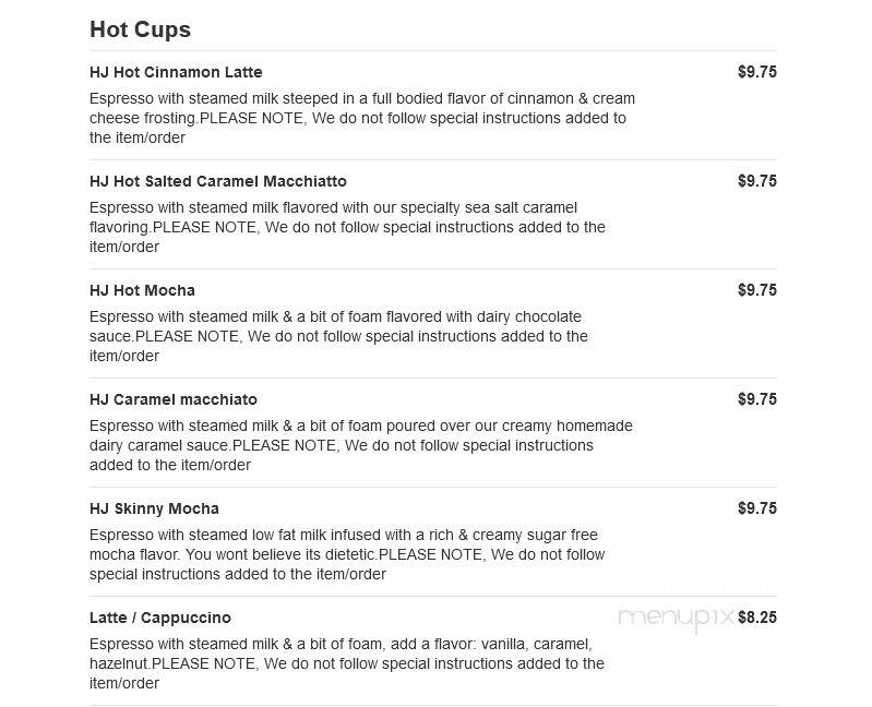 Hava Java - Monsey, NY menu_pic