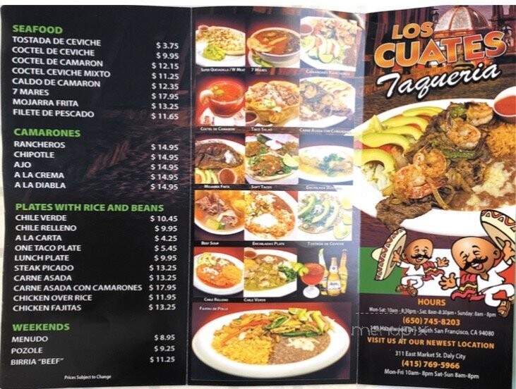 Los Cuates Taqueria - Daly City, CA menu_pic