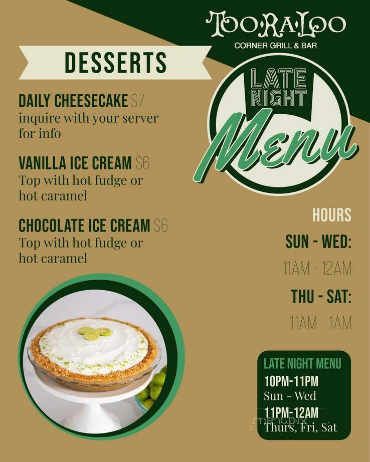 Too Ra Loo - Rochester, MI menu_pic