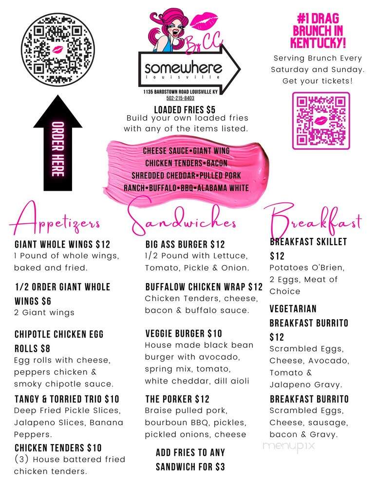Somewhere Restaurant and Bar - Louisville, KY menu_pic