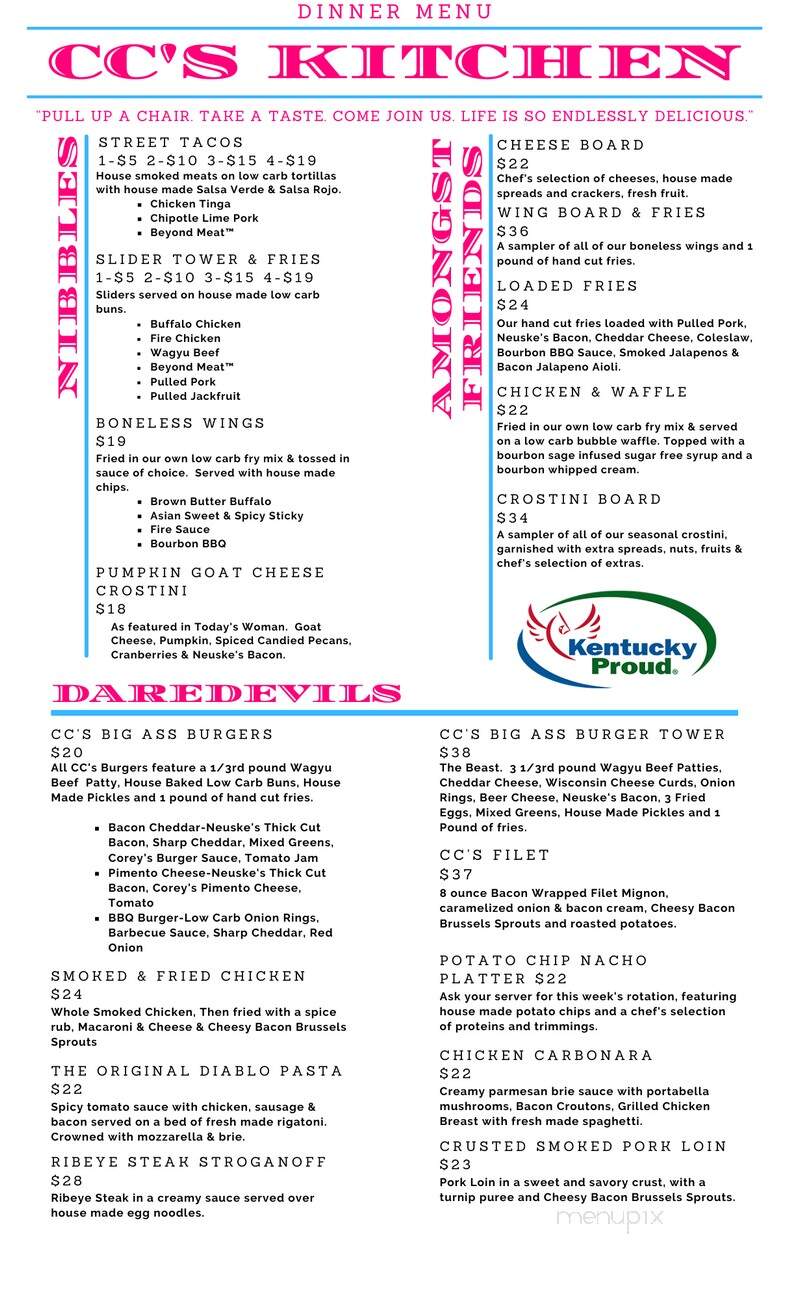 Somewhere Restaurant and Bar - Louisville, KY menu_pic