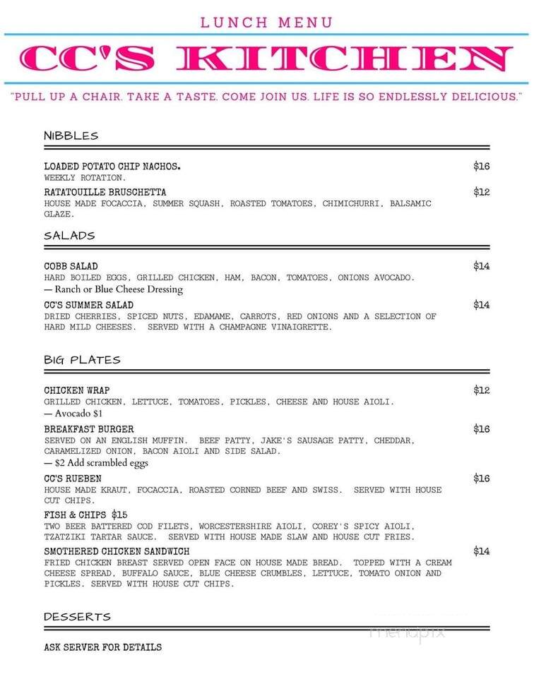 Somewhere Restaurant and Bar - Louisville, KY menu_pic