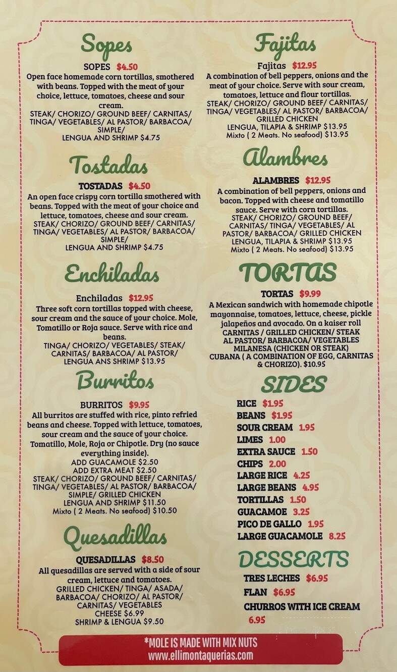El Limon - West Chester, PA menu_pic