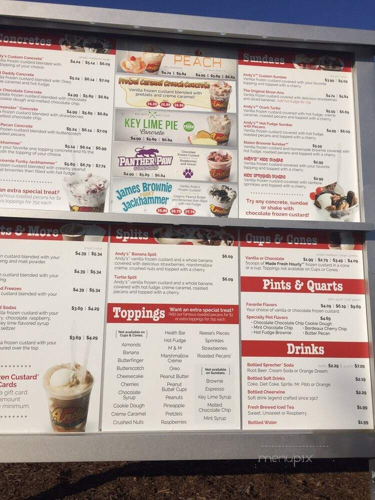 Andy's Frozen Custard - High Point, NC menu_pic