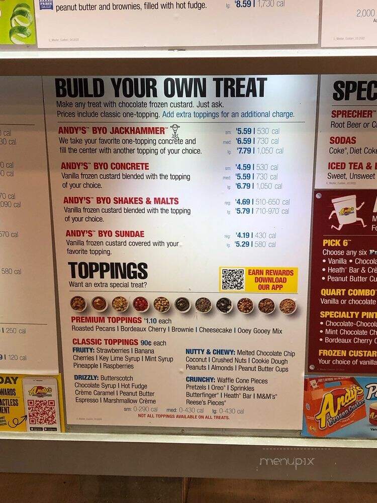 Andy's Frozen Custard - High Point, NC menu_pic