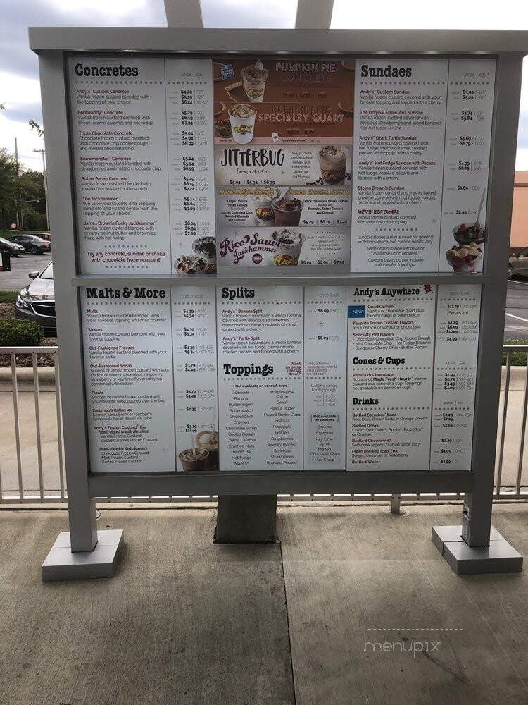 Andy's Frozen Custard - High Point, NC menu_pic