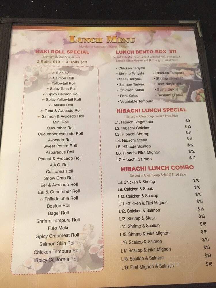 Sakura - Ardmore, OK menu_pic