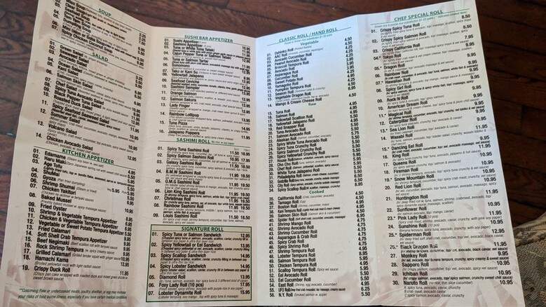 Sushiman - Huntingdon Valley, PA menu_pic
