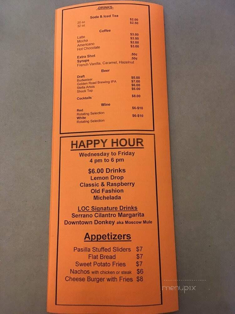 Left of Center - Visalia, CA menu_pic