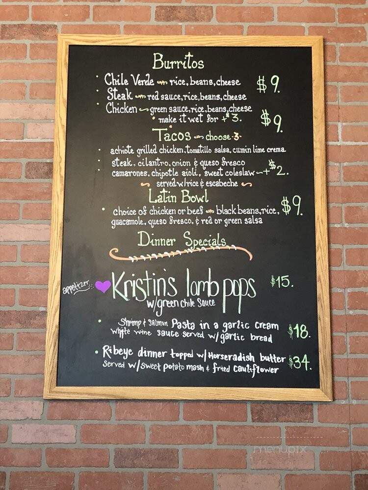 Left of Center - Visalia, CA menu_pic