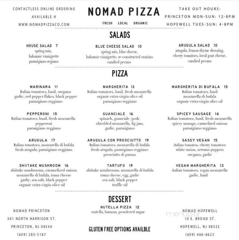 Nomad Pizza - Princeton, NJ