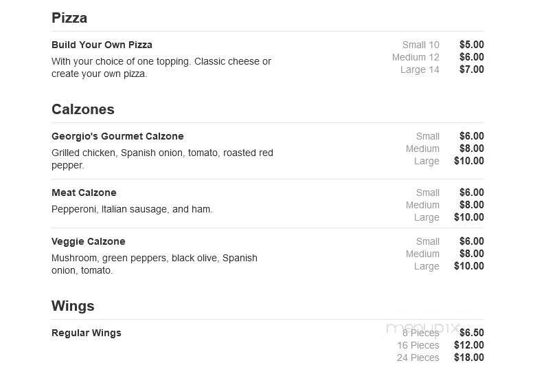 Georgio's - Perry, OH menu_pic