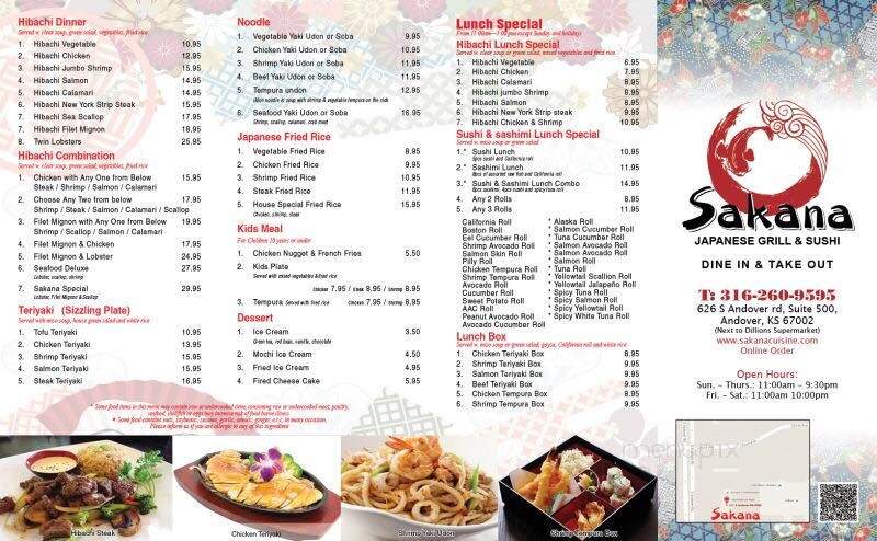 Sakana Japanese Grill & Sushi - Andover, KS menu_pic
