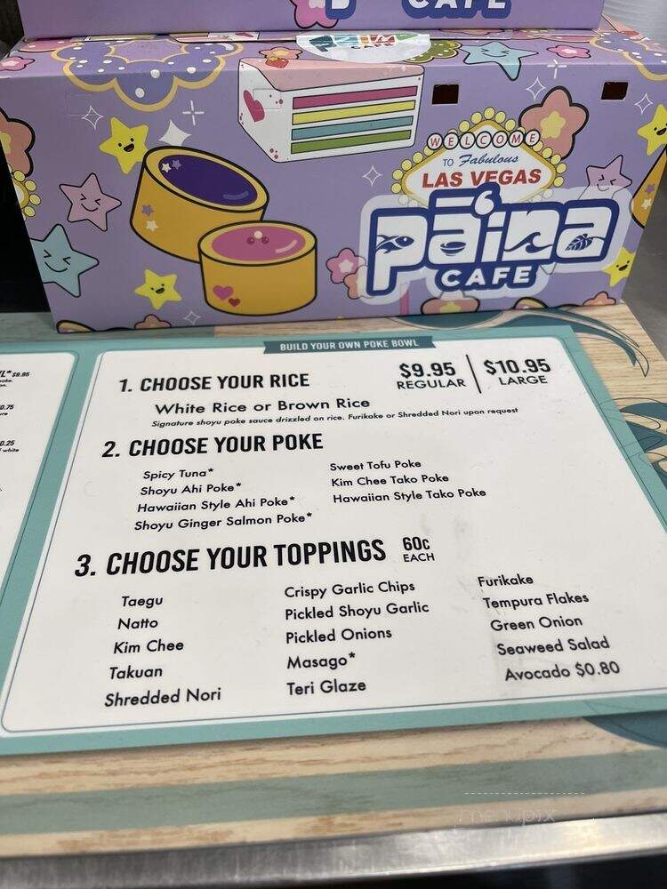 Paina Cafe - Las Vegas, NV menu_pic