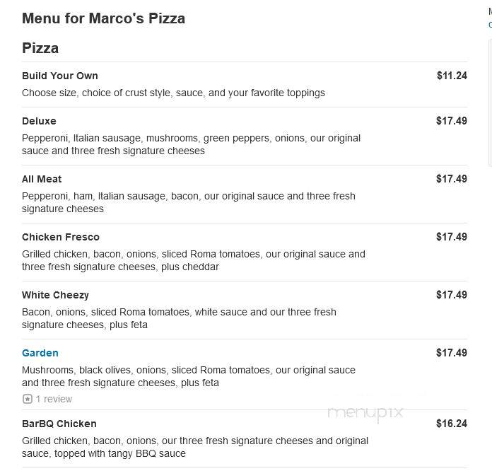 Marco's Pizza - Stone Mountain, GA menu_pic