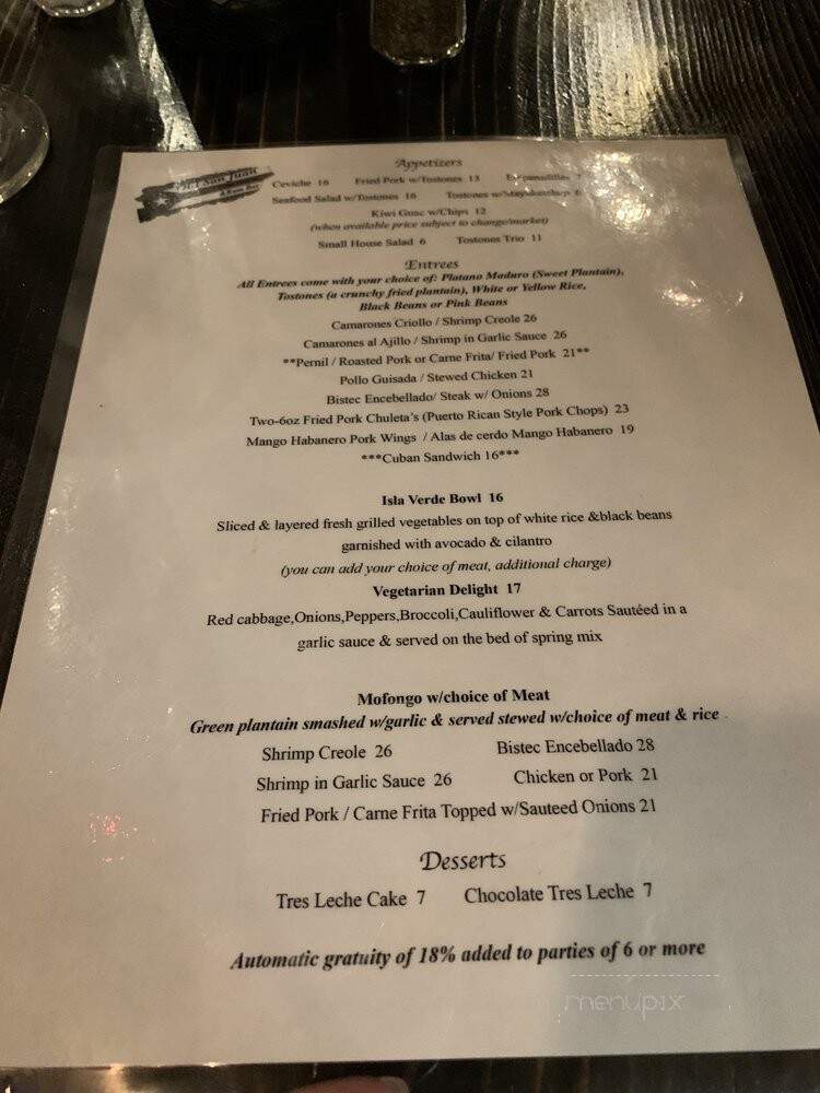 Old San Juan Latin Cuisine & Rum Bar - Lancaster, PA menu_pic