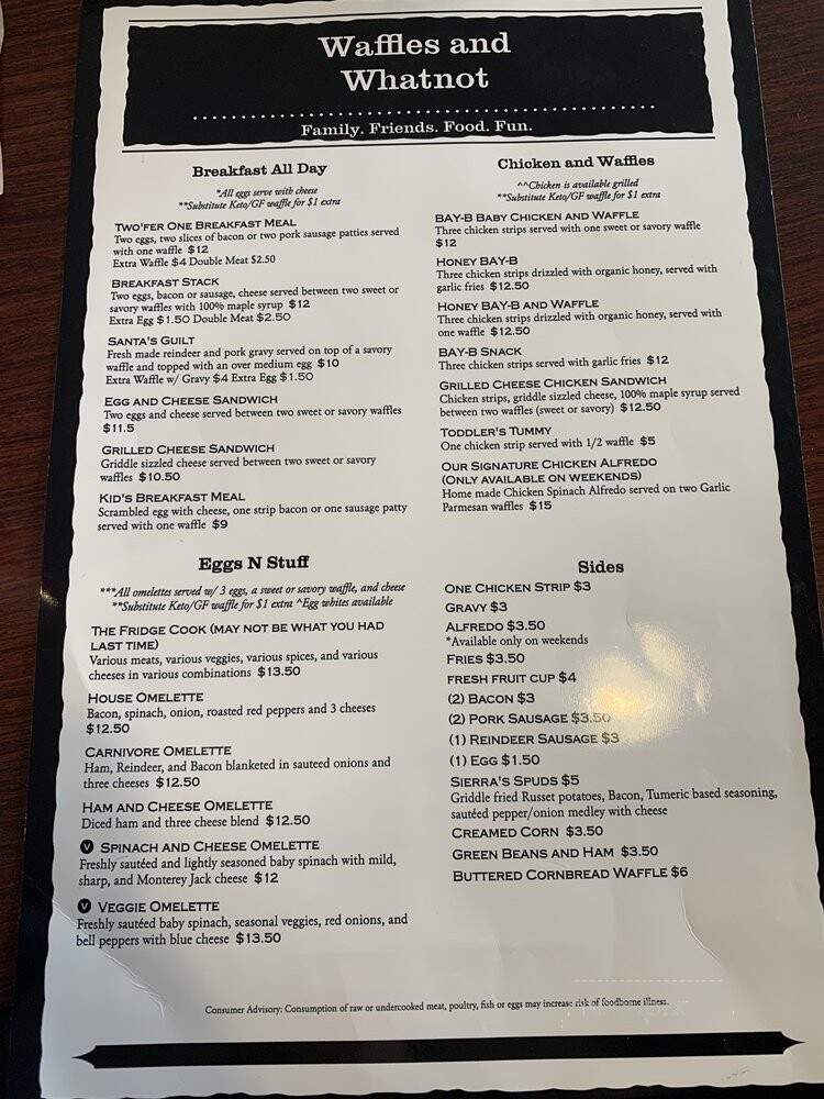 Waffles & Whatnot - Anchorage, AK menu_pic
