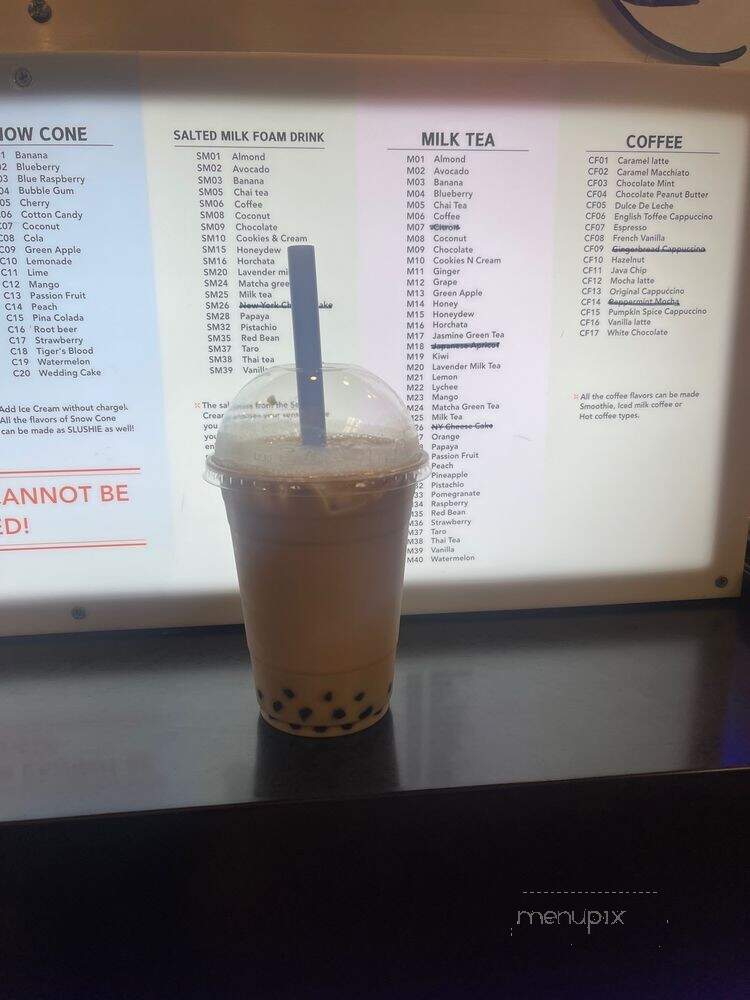 Bubble Tea Bliss - Grapevine, TX menu_pic