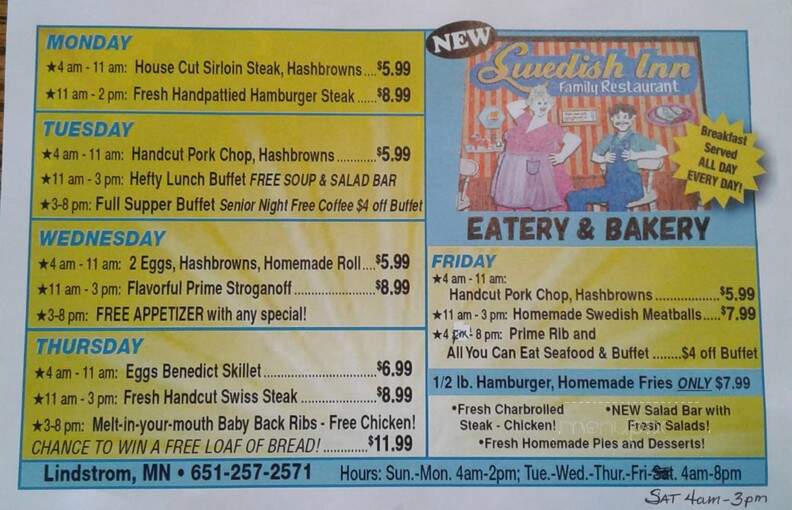 The Swedish Inn Family Restaurant - Lindstrom, MN