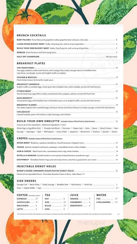The Living Room Wine Cafe & Lounge - Phoenix, AZ menu_pic