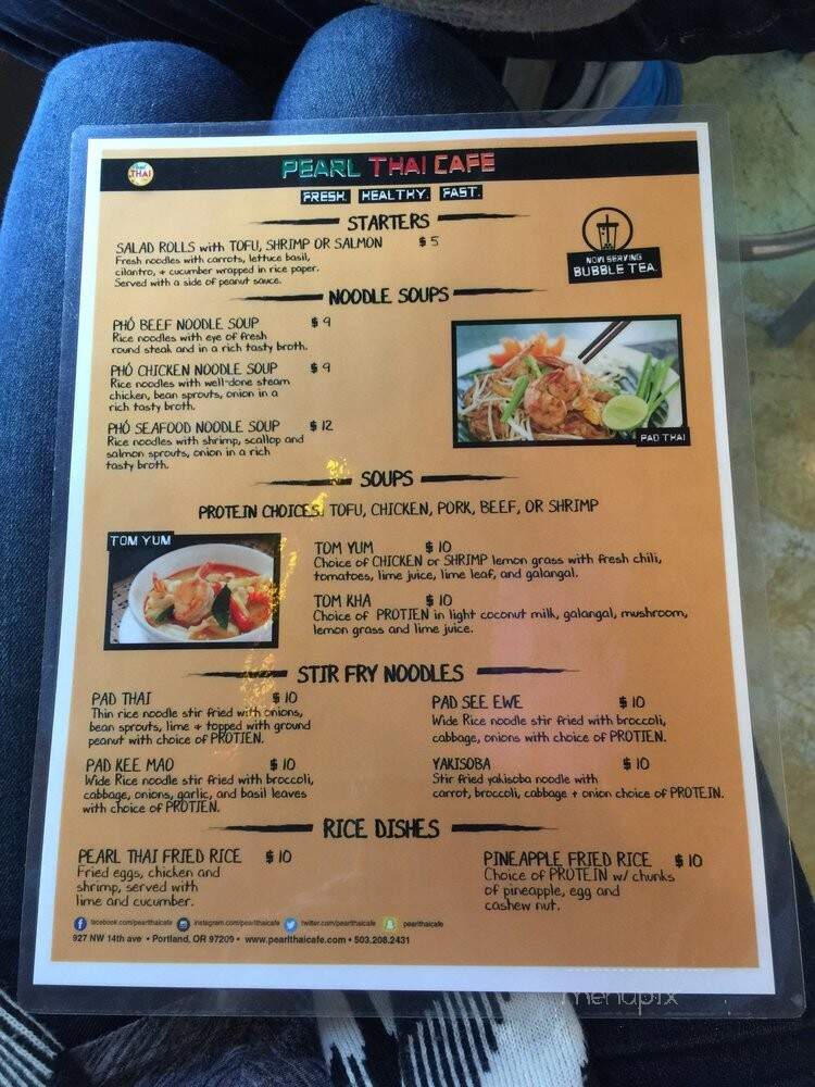 Pearl Thai Cafe - Portland, OR menu_pic
