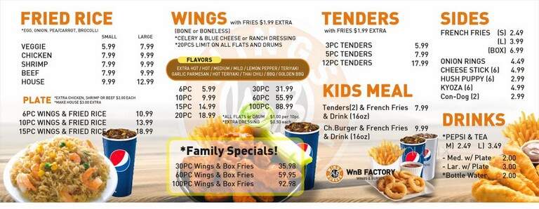 WNB Factory- Wings And Burgers - Decatur, GA menu_pic