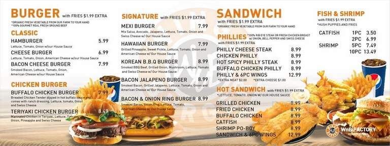 WNB Factory- Wings And Burgers - Decatur, GA menu_pic