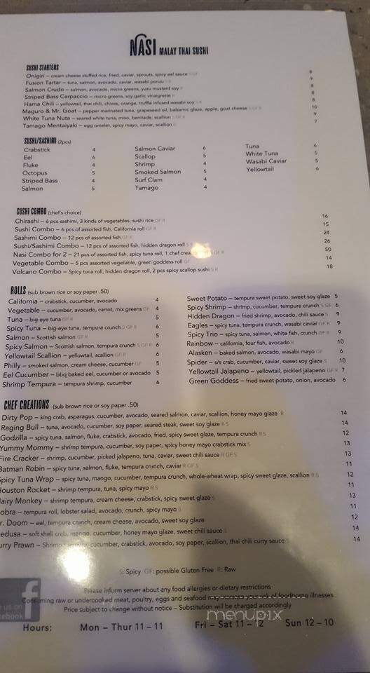 Nasi Malay Thai Sushi - Bear, DE menu_pic