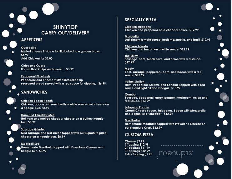 Shiny Top Brewing - Fort Dodge, IA menu_pic