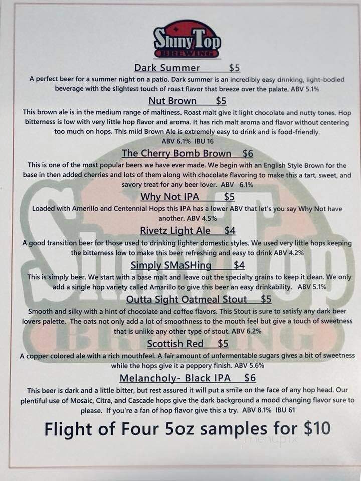 Shiny Top Brewing - Fort Dodge, IA menu_pic