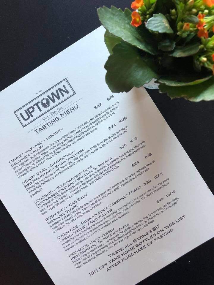 Uptown Wine & Beer - Snohomish, WA menu_pic