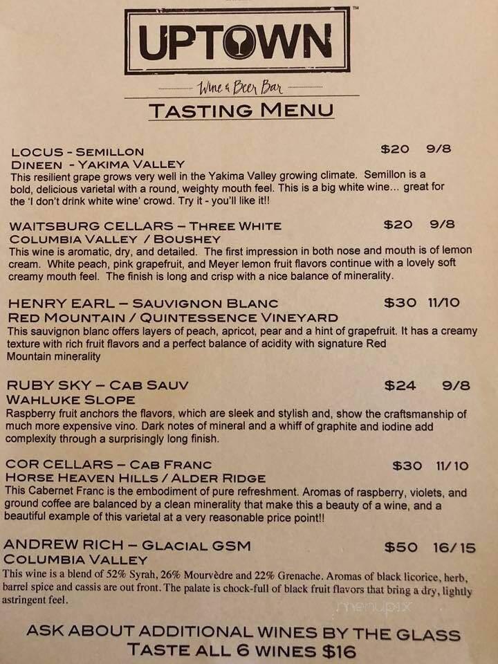 Uptown Wine & Beer - Snohomish, WA menu_pic