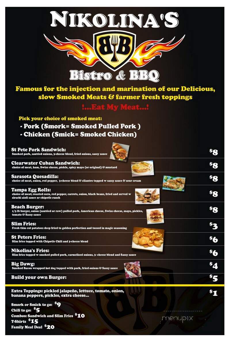 Nikolina's Bistro BBQ - Frankfort, MI menu_pic