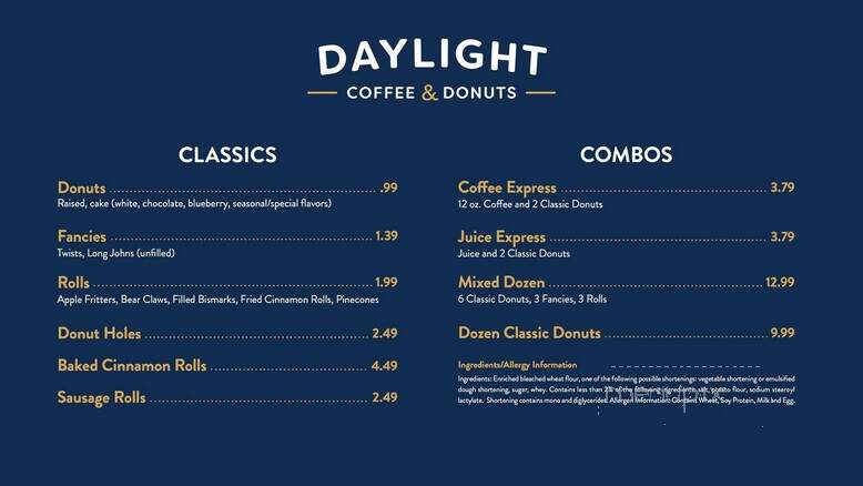 Daylight Donuts - Basehor, KS menu_pic