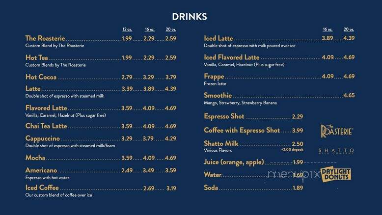Daylight Donuts - Basehor, KS menu_pic