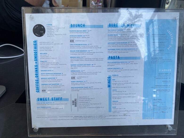 Hole in the Wall - New York, NY menu_pic