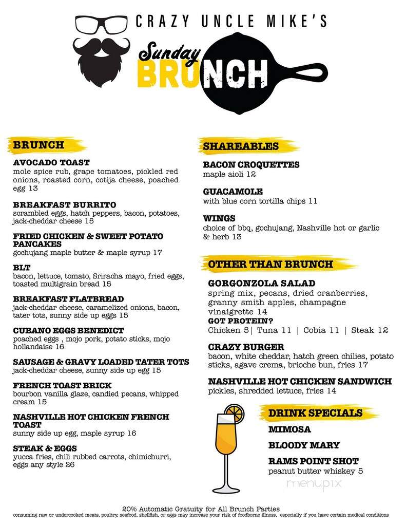 Crazy Uncle Mikes - Boca Raton, FL menu_pic
