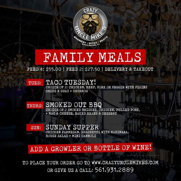 Crazy Uncle Mikes - Boca Raton, FL menu_pic