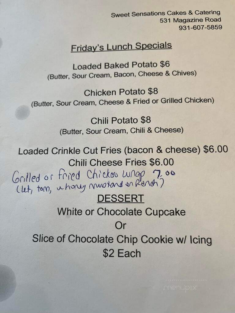 Sweet Sensations - Pulaski, TN menu_pic