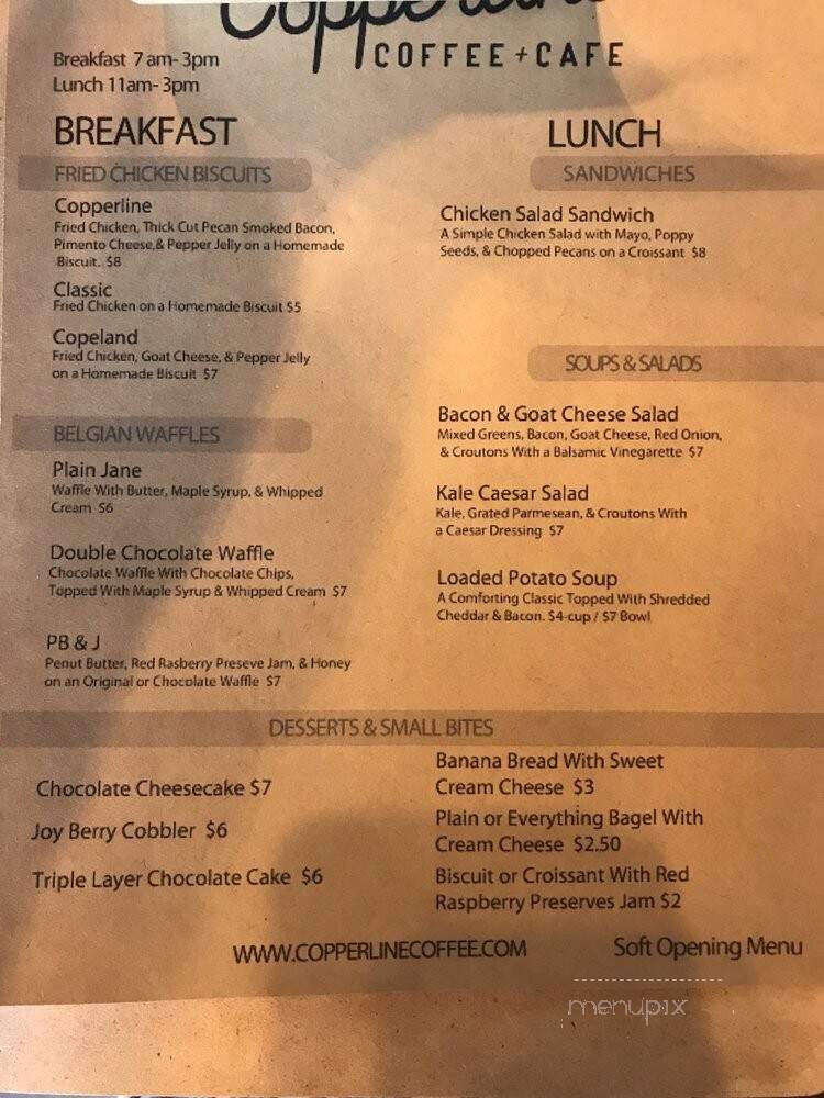 Copperline Coffee and Cafe - Port Orange, FL menu_pic