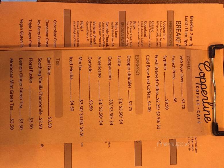 Copperline Coffee and Cafe - Port Orange, FL menu_pic