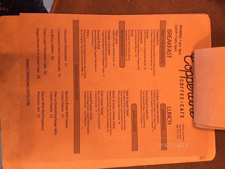 Copperline Coffee and Cafe - Port Orange, FL menu_pic