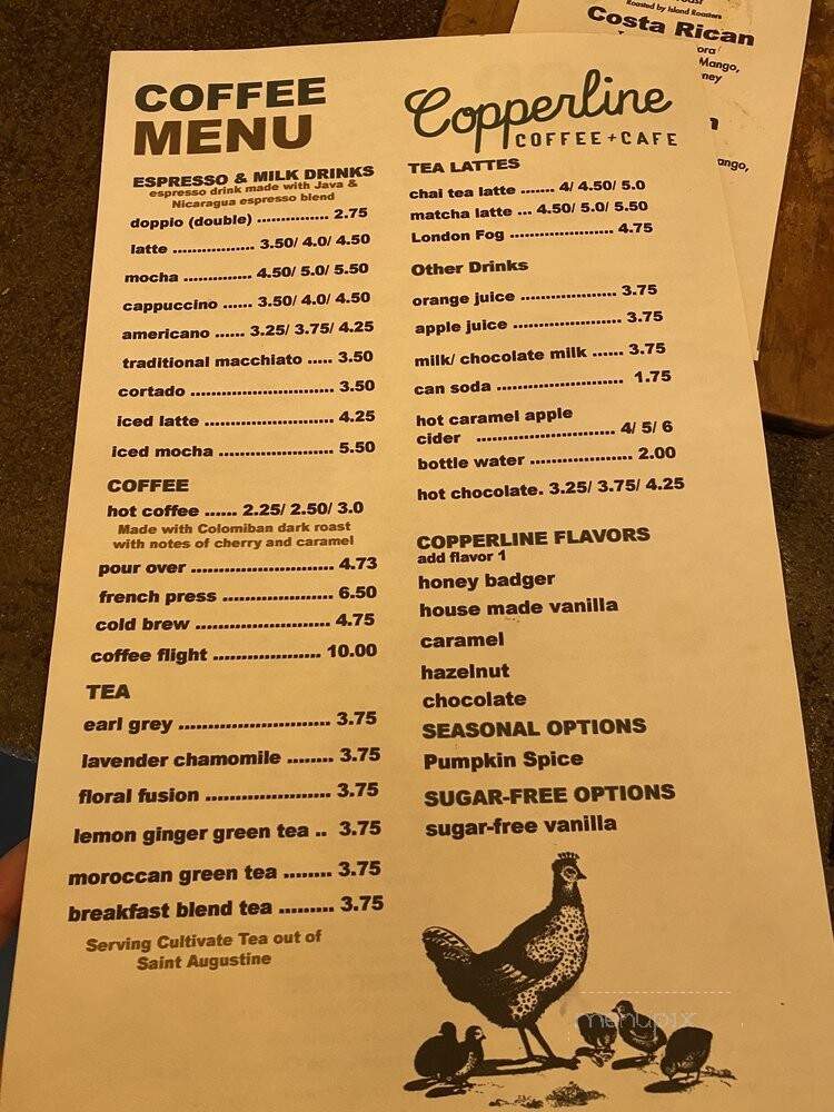 Copperline Coffee and Cafe - Port Orange, FL menu_pic