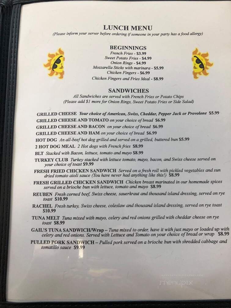 Sunshine Cafe - Clinton, MA menu_pic