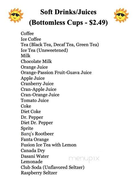 Sunshine Cafe - Clinton, MA menu_pic