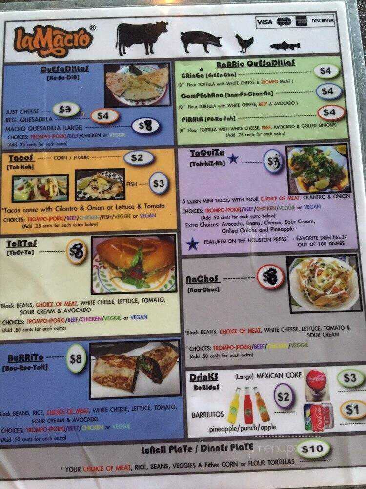 La Macro - Houston, TX menu_pic