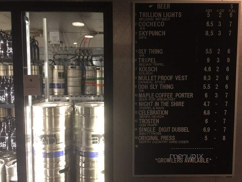 Bad Lab Beer Co - Somersworth, NH menu_pic