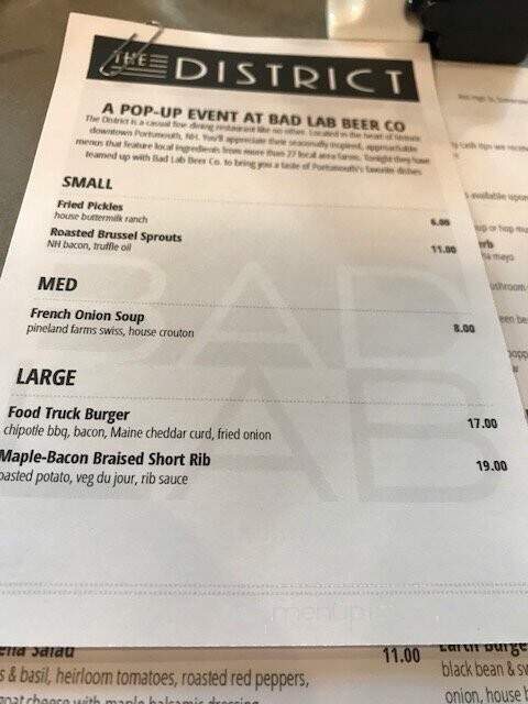 Bad Lab Beer Co - Somersworth, NH menu_pic