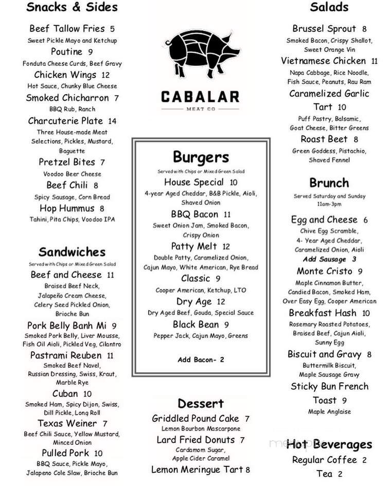 Cabalar Meat - Lancaster, PA menu_pic
