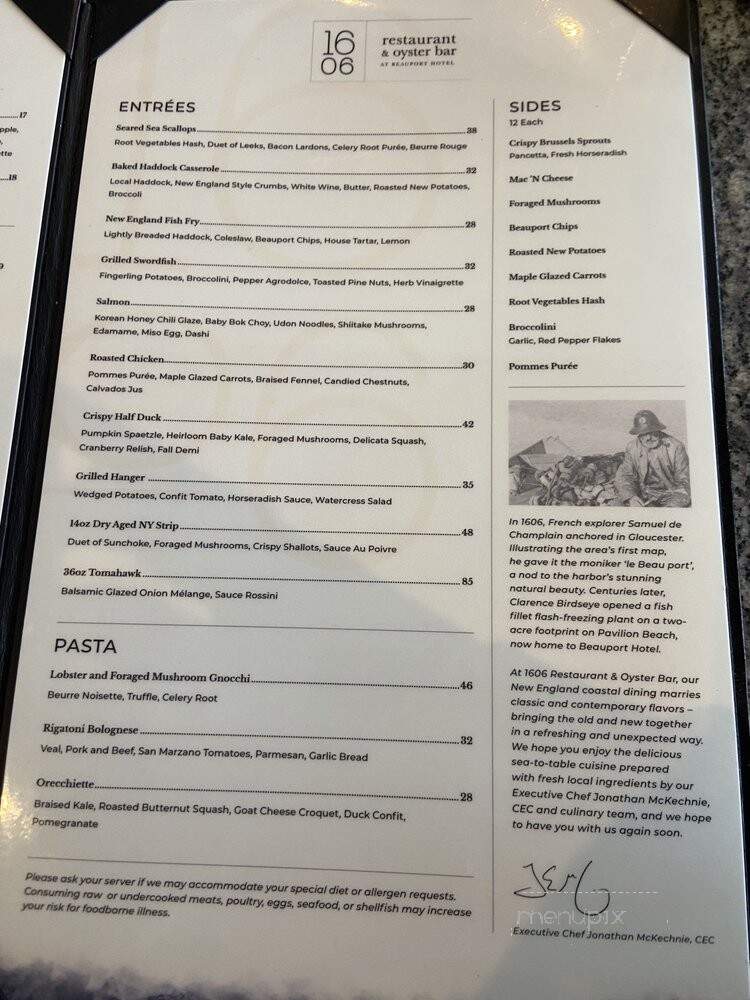 1606 Restaurant & Bar - Gloucester, MA menu_pic